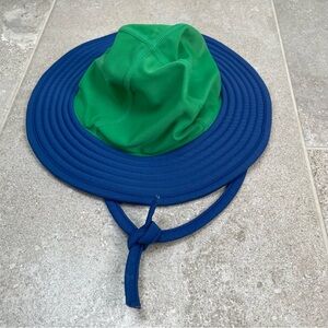 Hanna Andersson swim hat, blue + green, XS